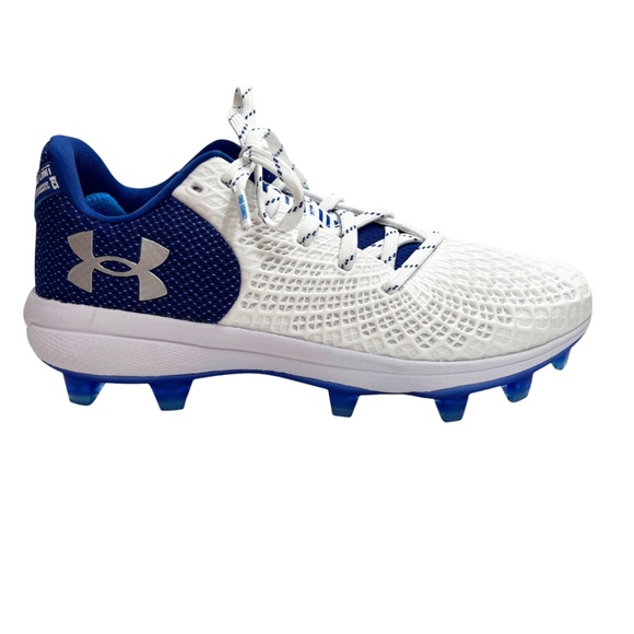 NWOT Under Armour Women’s Softball Cleats Blue White Size 9.5 - Picture 9 of 13